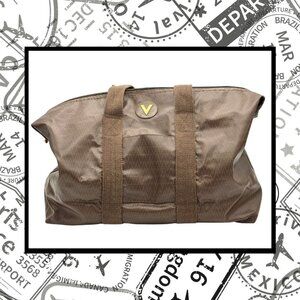 Mario Valentino Travel Duffel bag Brown PVC leather Unisex Authentic Vintage